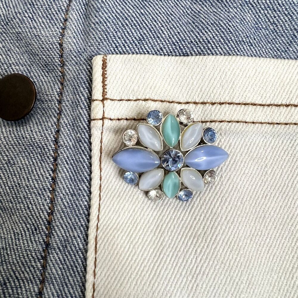 Lauren Conrad Crystal Flower Brooch Pin